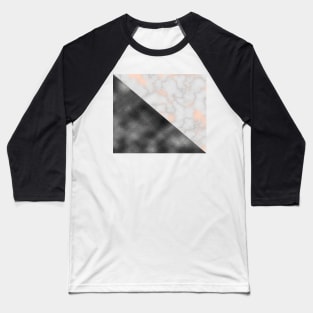 Rose gold marble and gunmetal grey storm Baseball T-Shirt